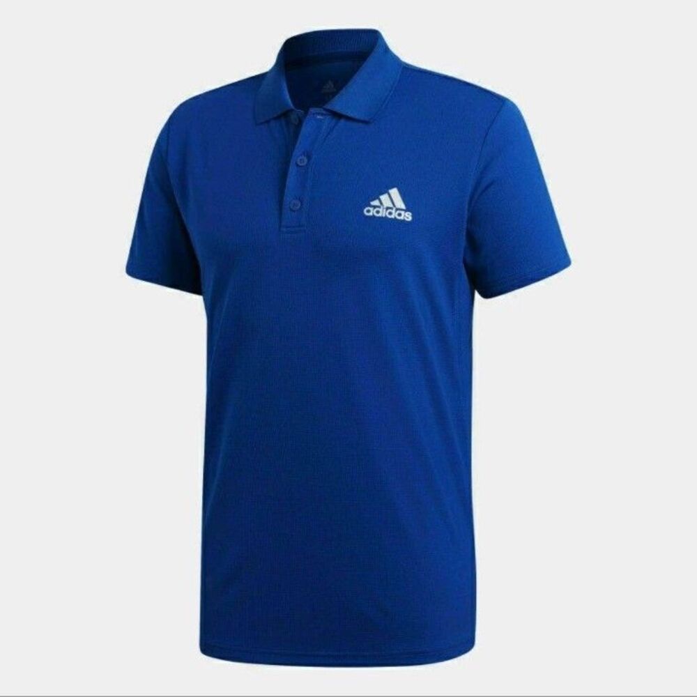 Adidas Men's Climalite Solid Club Polo Shirt Blue Golf Tennis Size Small